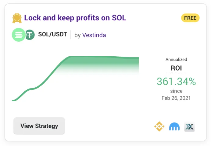 Vestinda Strategy - Lock and keep profits on SOL