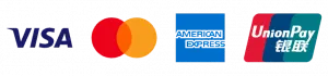 Payment methods: Visa, Mastercard, American Express, UnionPay